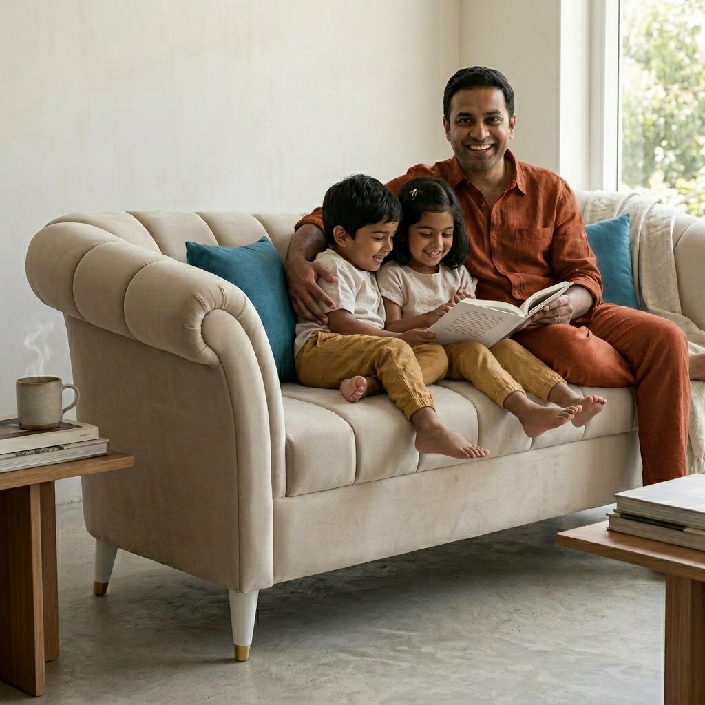 Pomelli Velvet Sofa — Royal Comfort, Modern Soul - Image 3